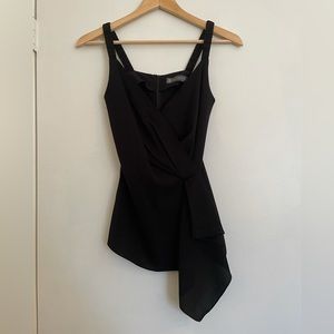 Black asymmetrical blouse top